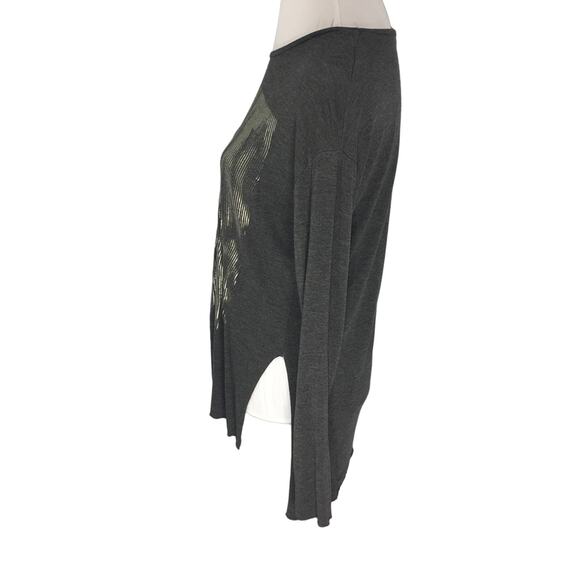 Zara W&B Women's Tee Long Sleeve Graphic Size Small - Picture 2 of 8